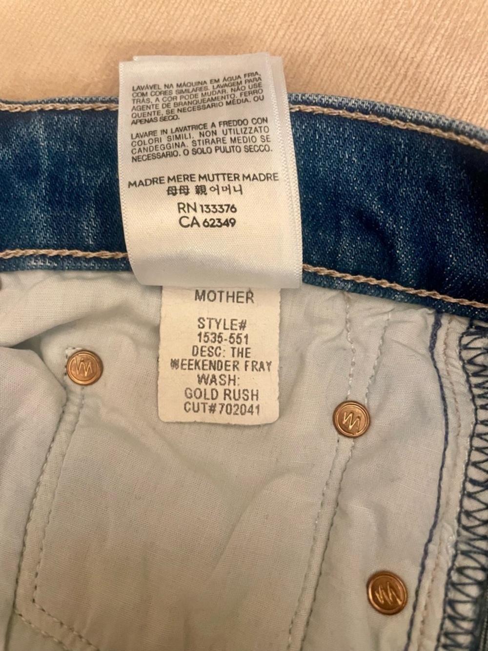 MOTHER The Weekender Fray in Gold Rush Size 27 - Picture 8 of 11